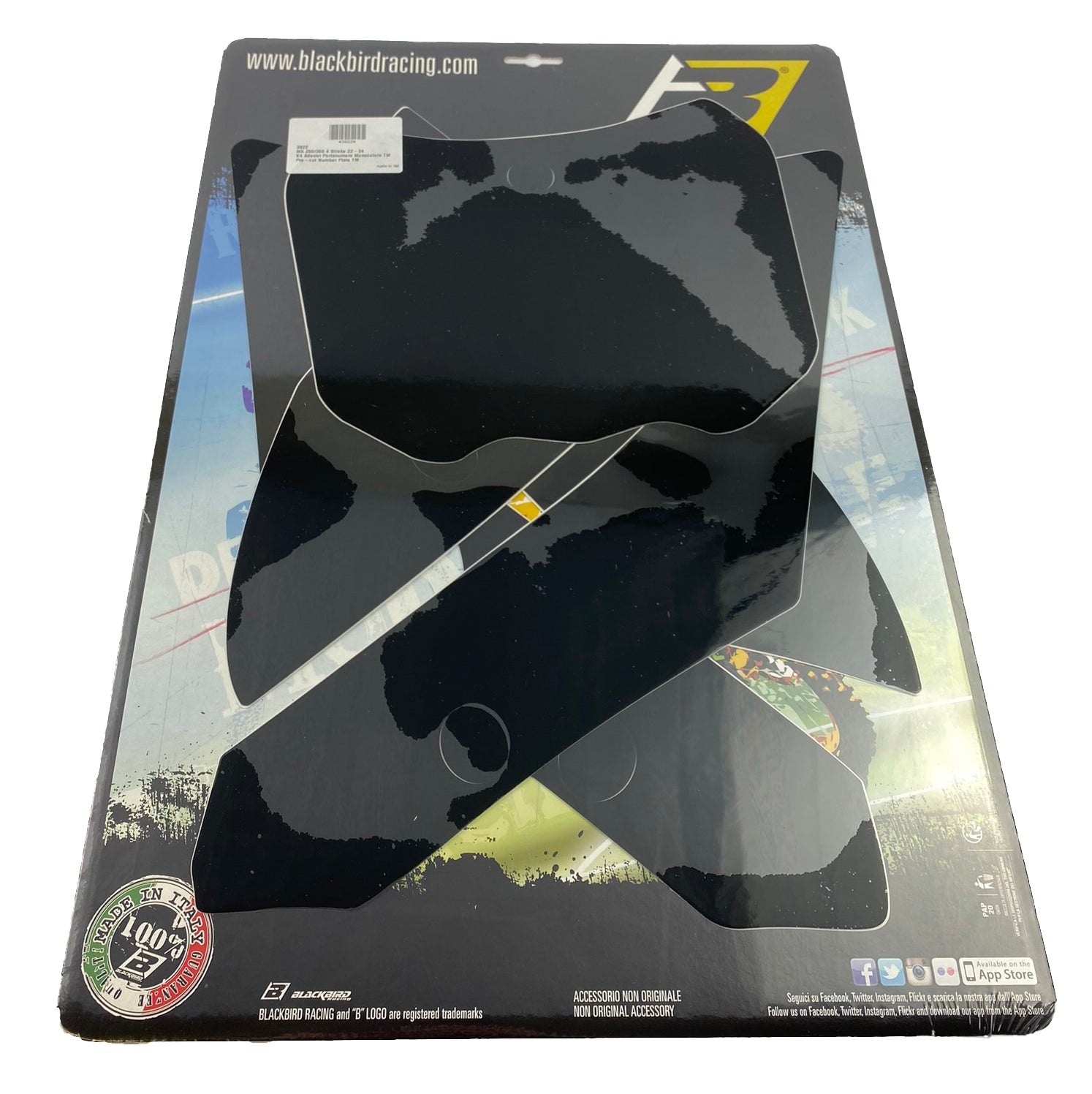 TM MX 4-STROKE 250-300 2022-25 PRE CUT BACKGROUNDS, BLACKBIRD 3822/20 BLACK NUMBER BOARDS