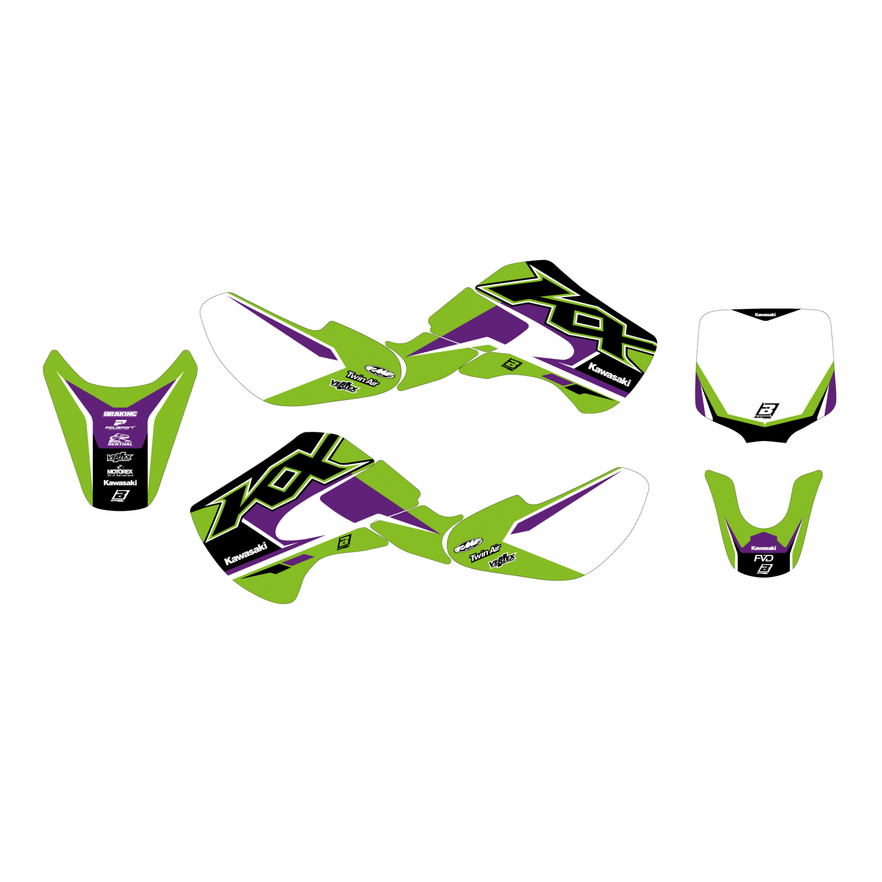 00-24 KX65 DREAM5  GRAPHIC KIT, BLACKBIRD DECAL KIT 2404AB