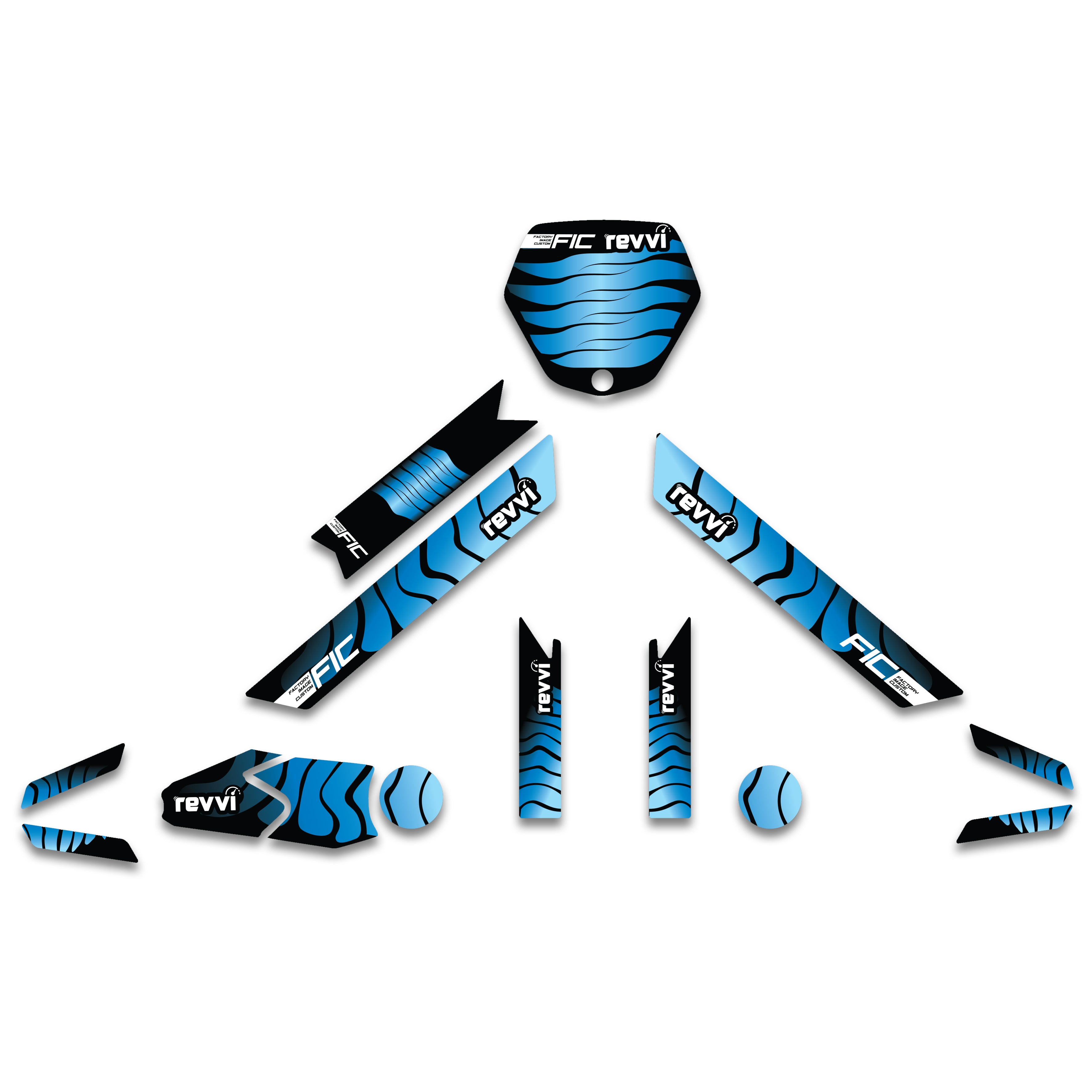 REVVI 16" GRAPHICS KIT BLUE TEAL DESIGN