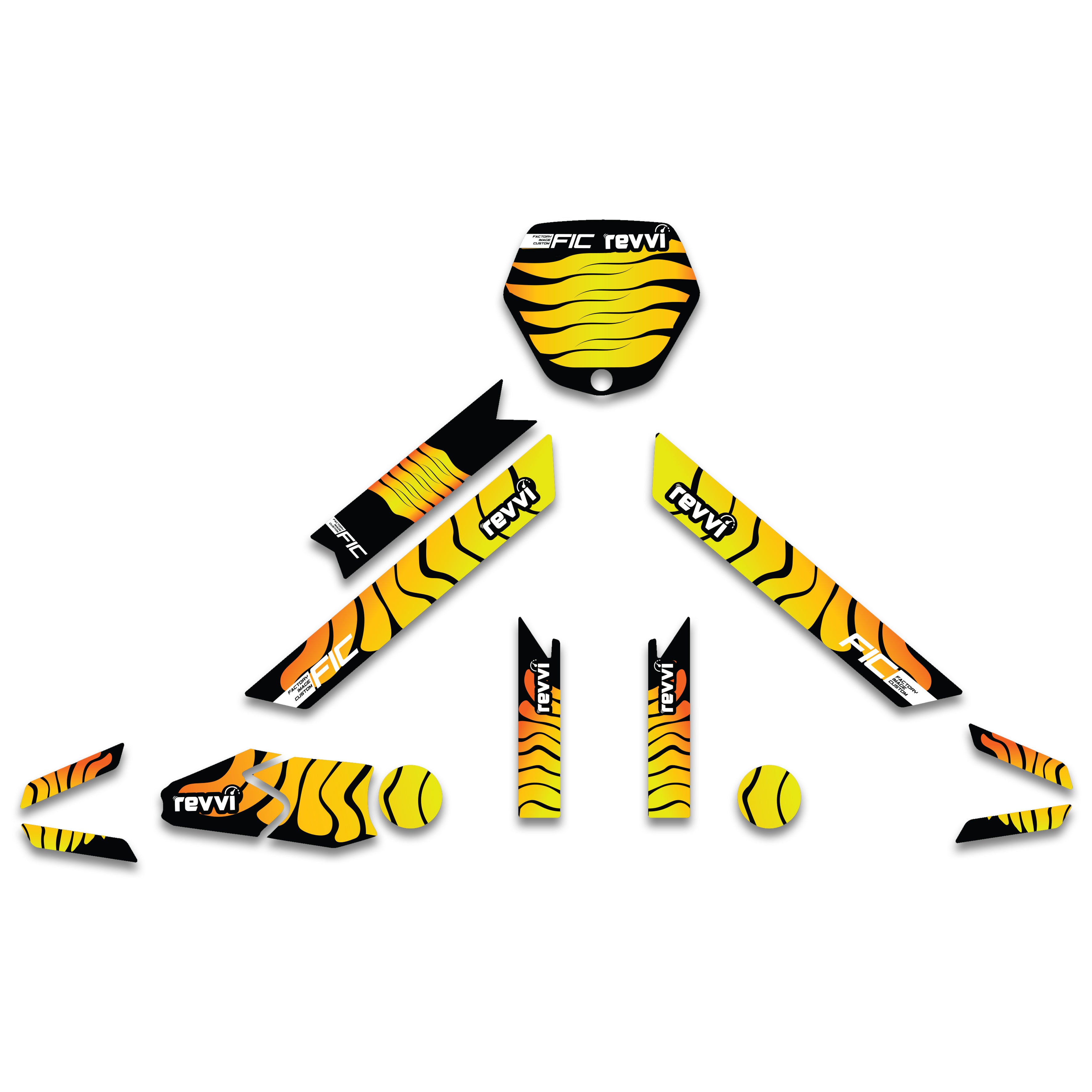 REVVI 16" GRAPHICS KIT YELLOW ORANGE DESIGN