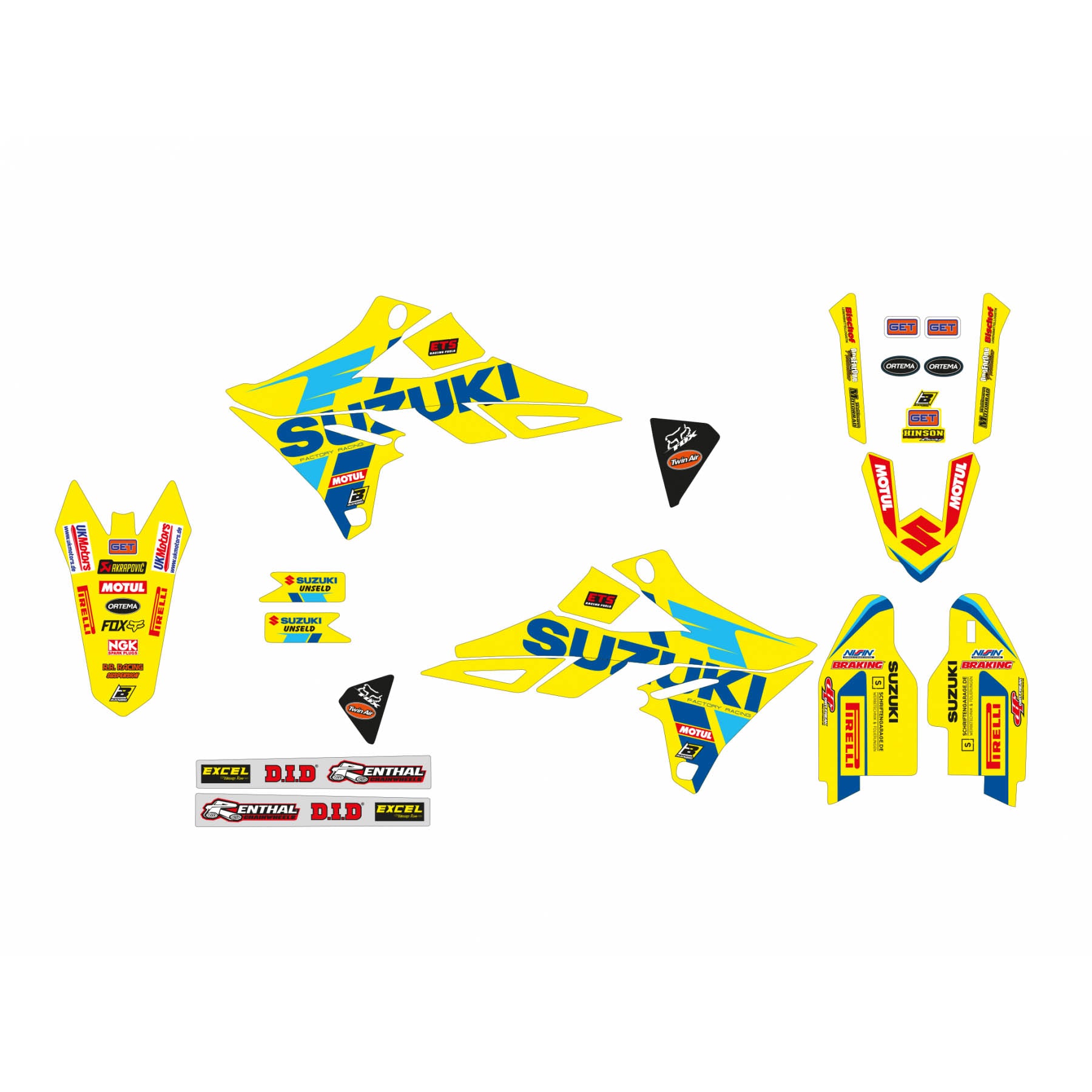 SUZUKI RMZ 250/450 RESTYLE KIT 22 DESIGN, BLACKBIRD 2320R9