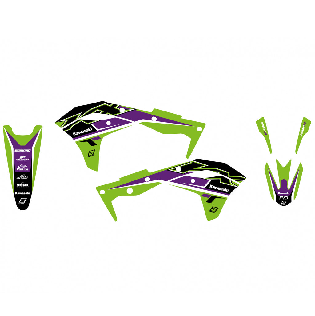 17-20 KX250F DREAM 5 GRAPHICS, BLACKBIRD 2424AB DECAL KIT