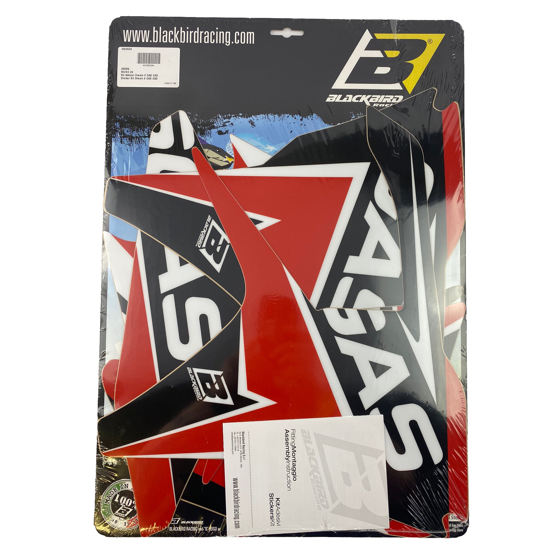 2024 MC/EC GASGAS DREAM 4, BLACKBIRD DECAL KIT, 2909N