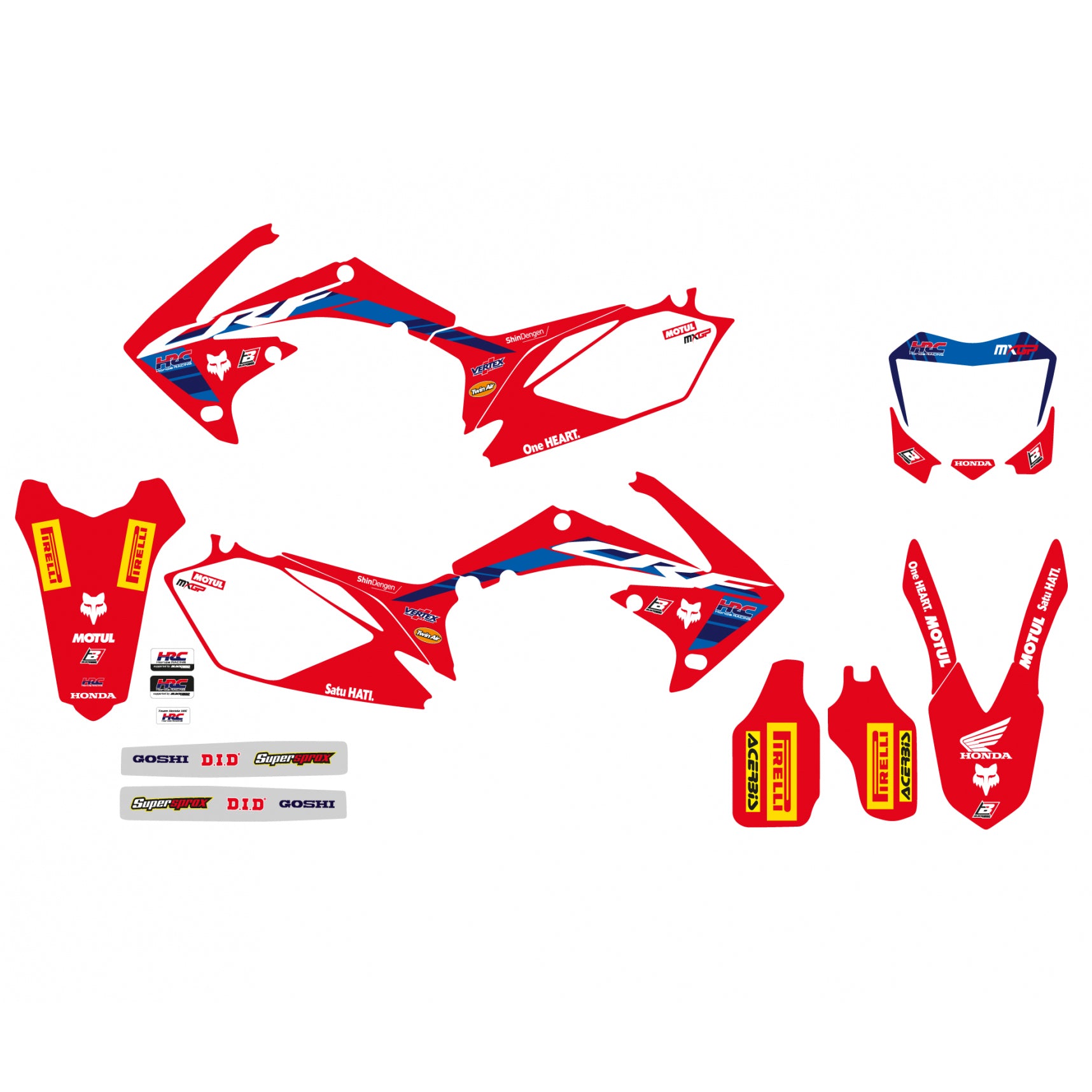 CRF250 CRF450 HONDA HRC, BLACKBIRD 2142R23 DECAL KIT