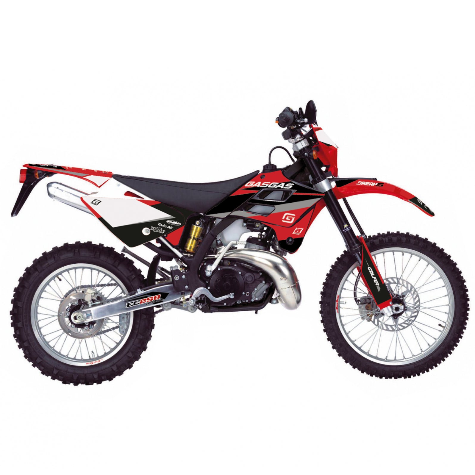 02-06 GASGAS DREAM-5 RED, BLACKBIRD DECAL KIT 2903AB/02
