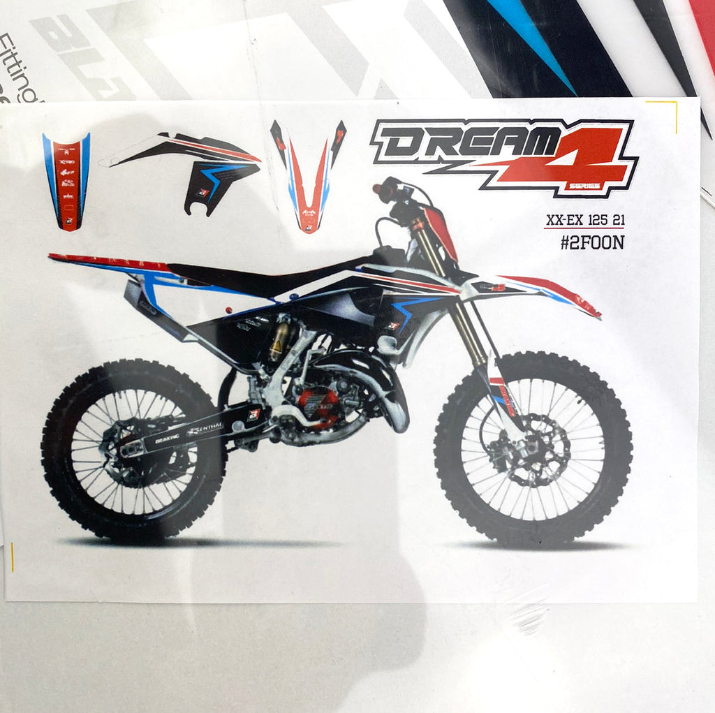 21-22 XX/XE FANTIC DREAM 4 GRAPHICS, BLACKBIRD 2F00N DECAL KIT
