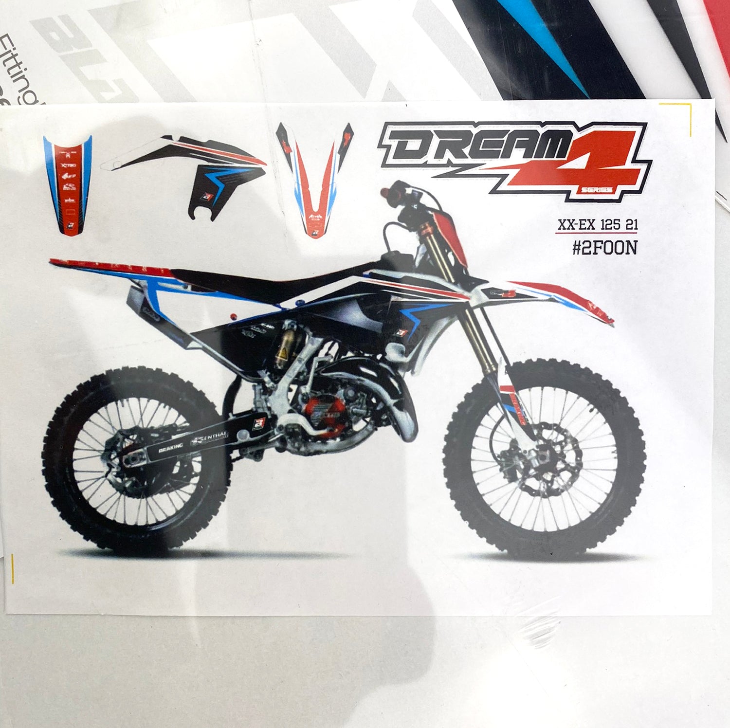 21-22 XX/XE FANTIC DREAM 4 GRAPHICS, BLACKBIRD 2F00N DECAL KIT