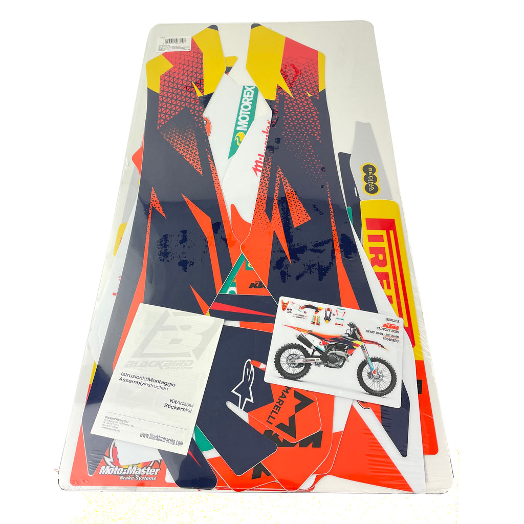 23-24 SX/SXF 24-25 EXC, KTM FACTORY BLACKBIRD DECAL KIT, 2548R23