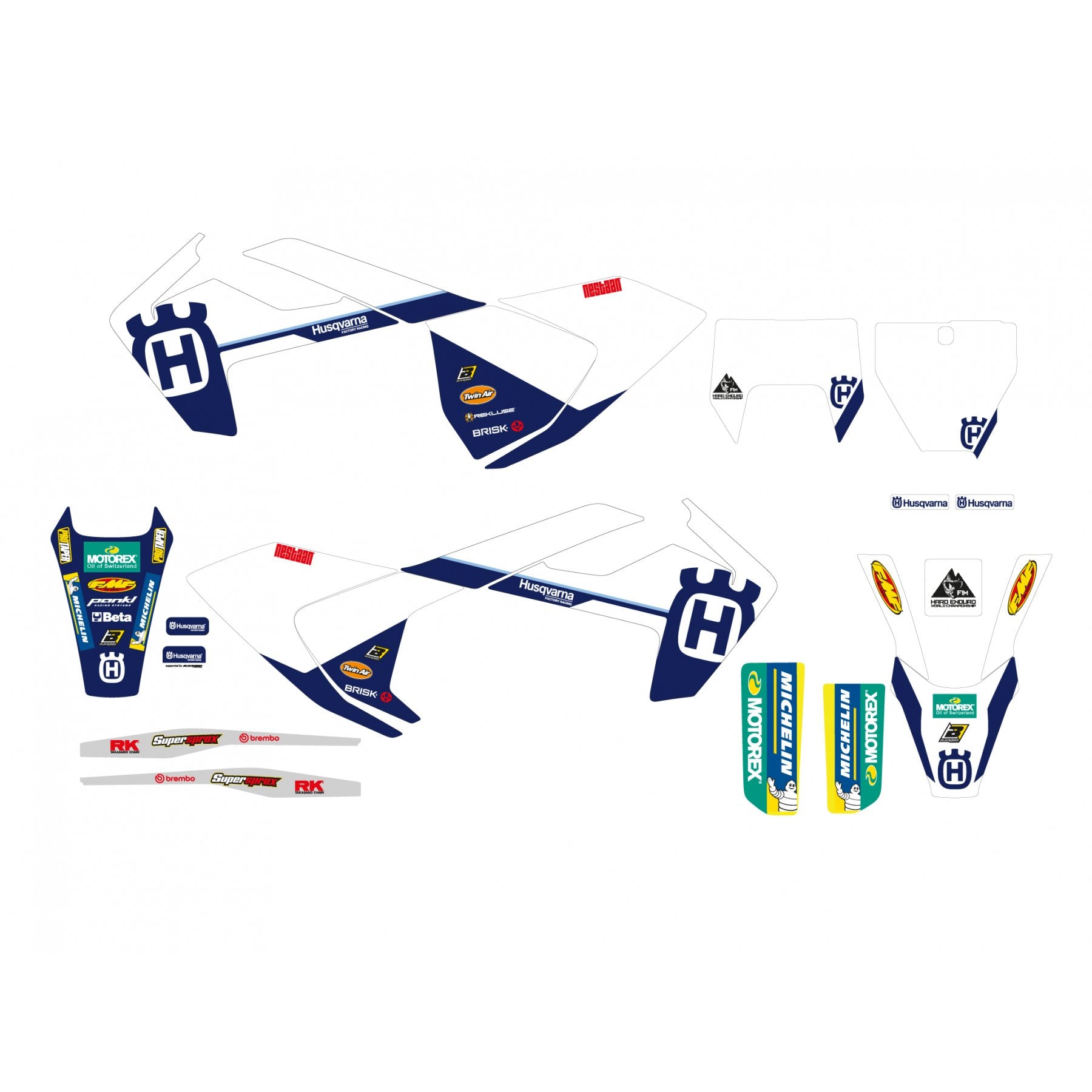 16-19 HUSQVARNA FACTORY REPLICA, BLACKBIRD DECAL KIT 2612R8