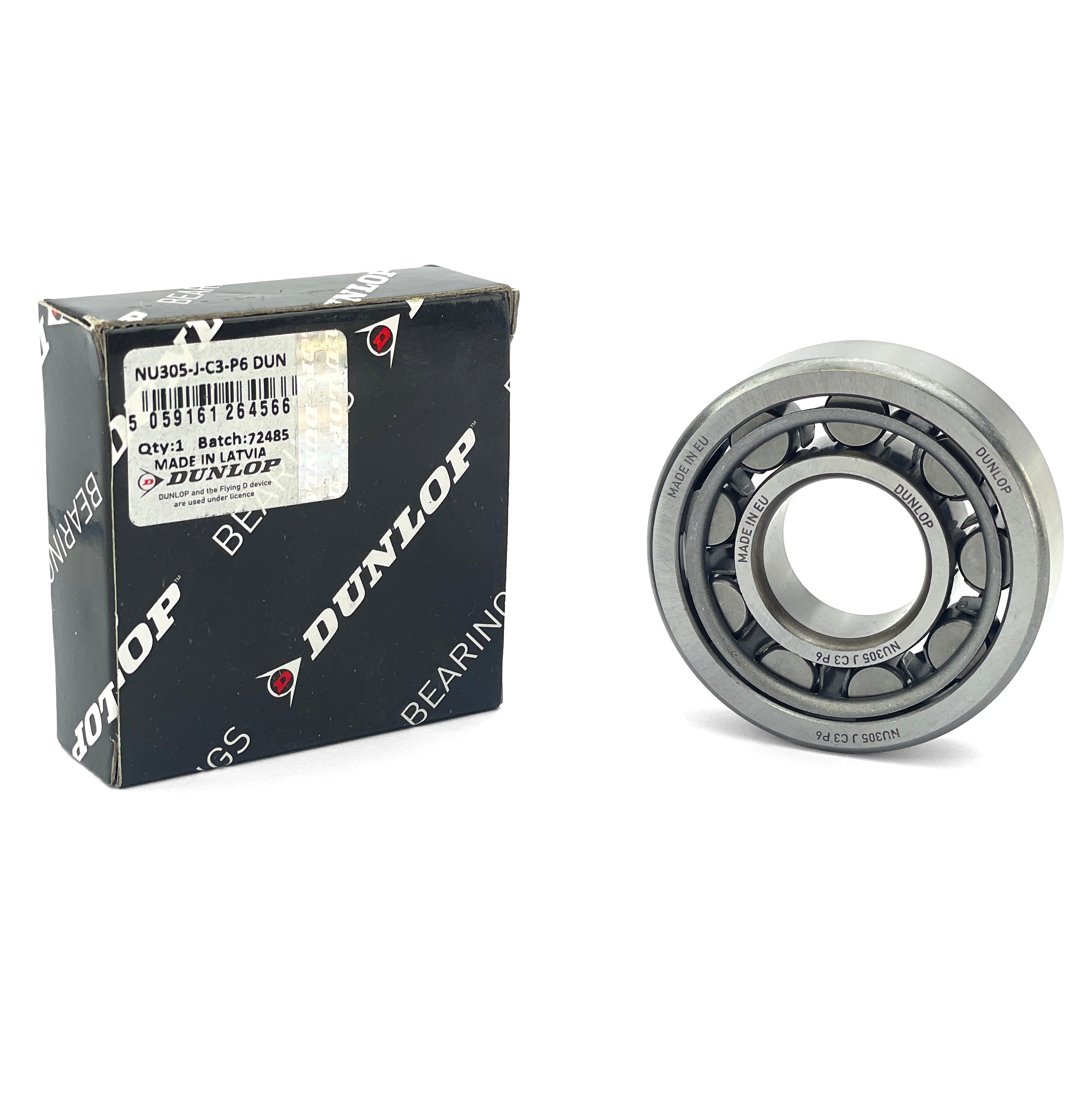 BEARING NU305 C3 DUNLOP 25x62x17, NU305-J-C3 EACH