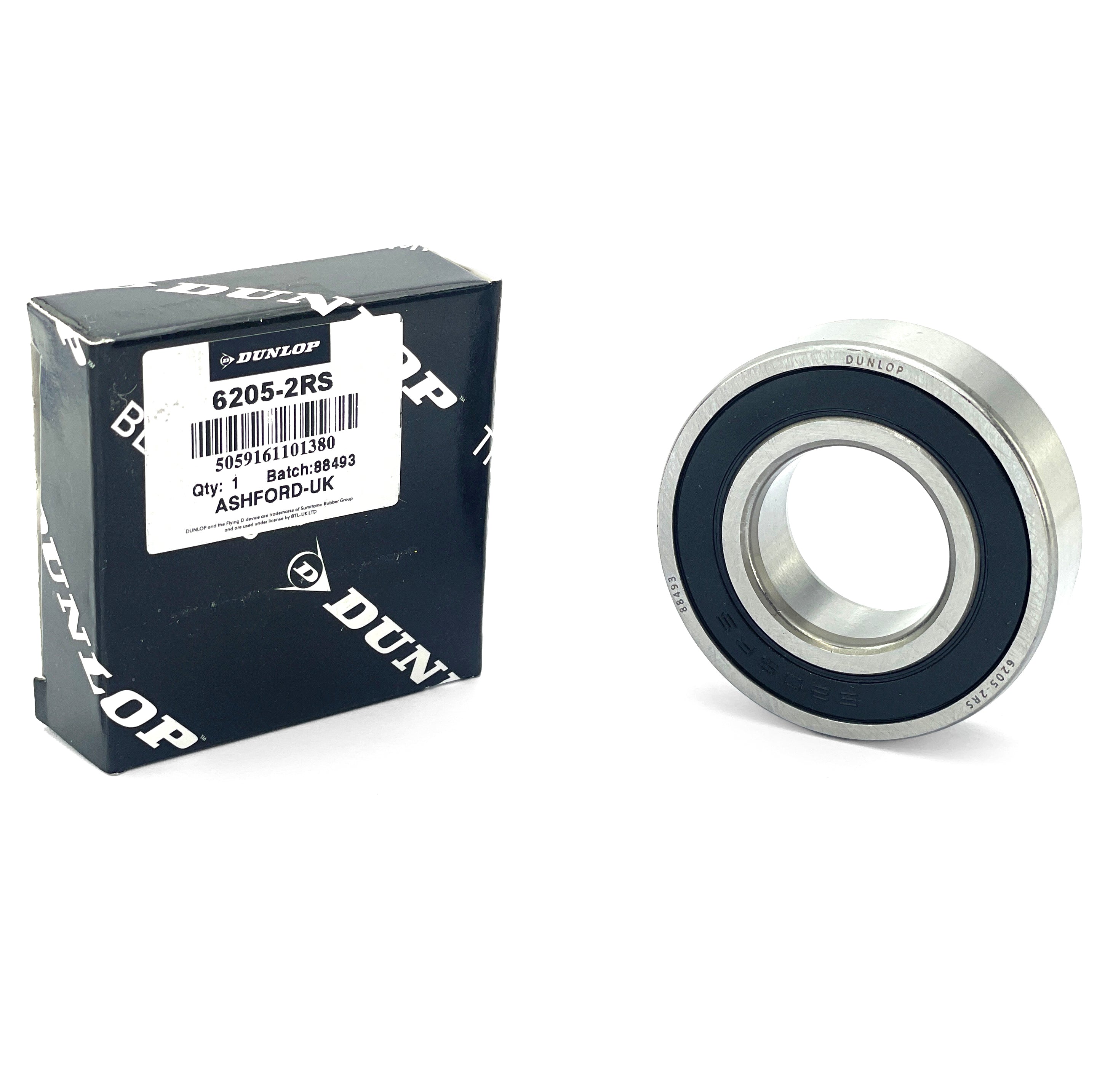 BEARING 6205 2RS DUNLOP 25x52x15 SIZE SEALED EACH