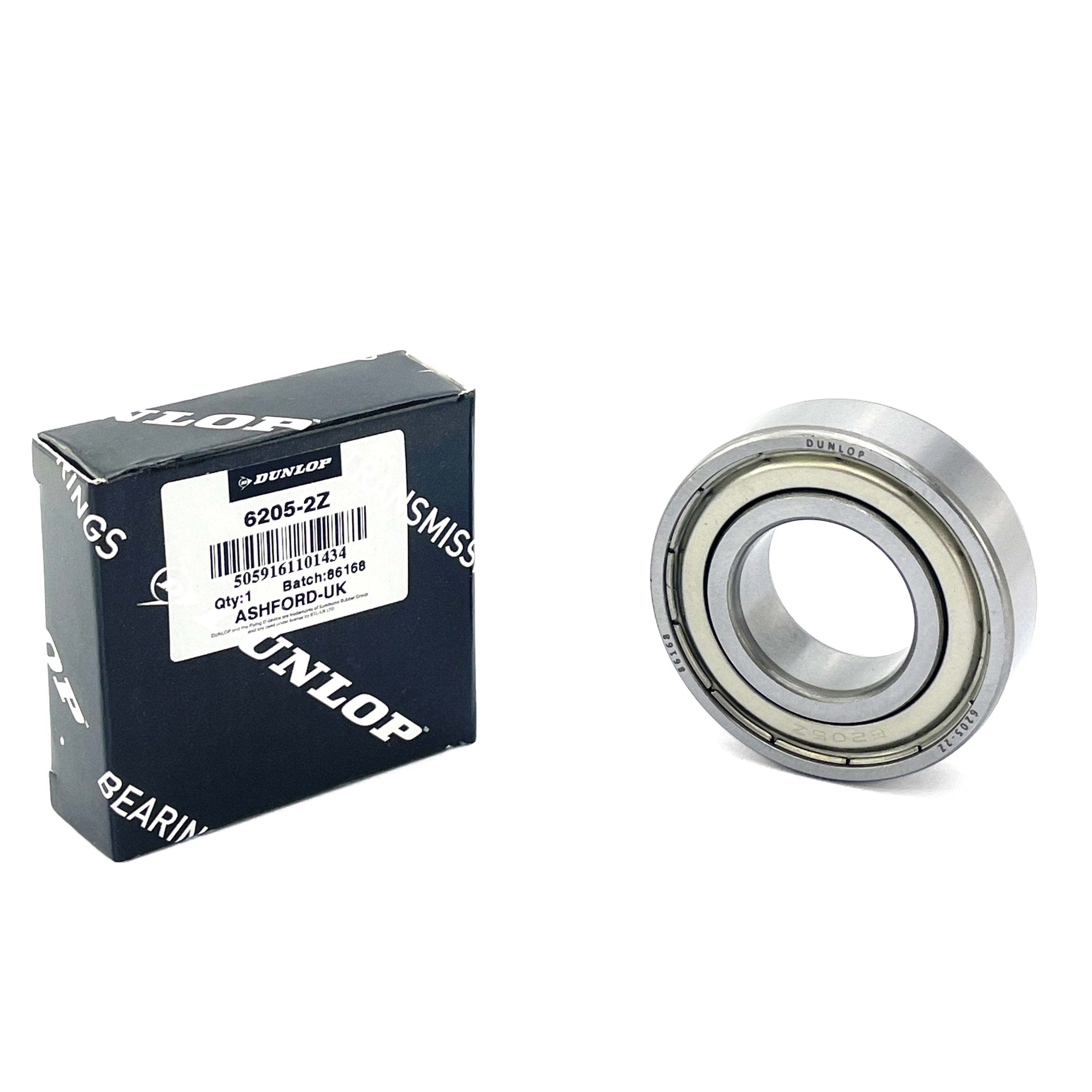 BEARING 6205 2Z DUNLOP 25x52x15 SIZE SHELL SEALED EACH 9-12-1001-1
