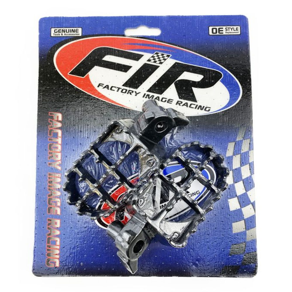 FOOT PEGS STEEL GREY CR, HONDA CR125 / CR250 95-99 YAMAHA YZ125 / YZ250 97-98