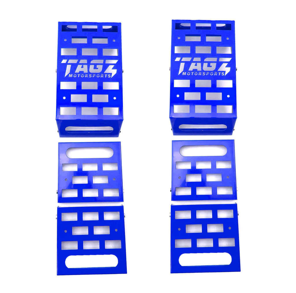 UNIVERSAL STARTING BLOCKS BLUE LIGHTWEIGHT STEEL ADJUSTABLE 80 â€“ 190mm TAG-Z