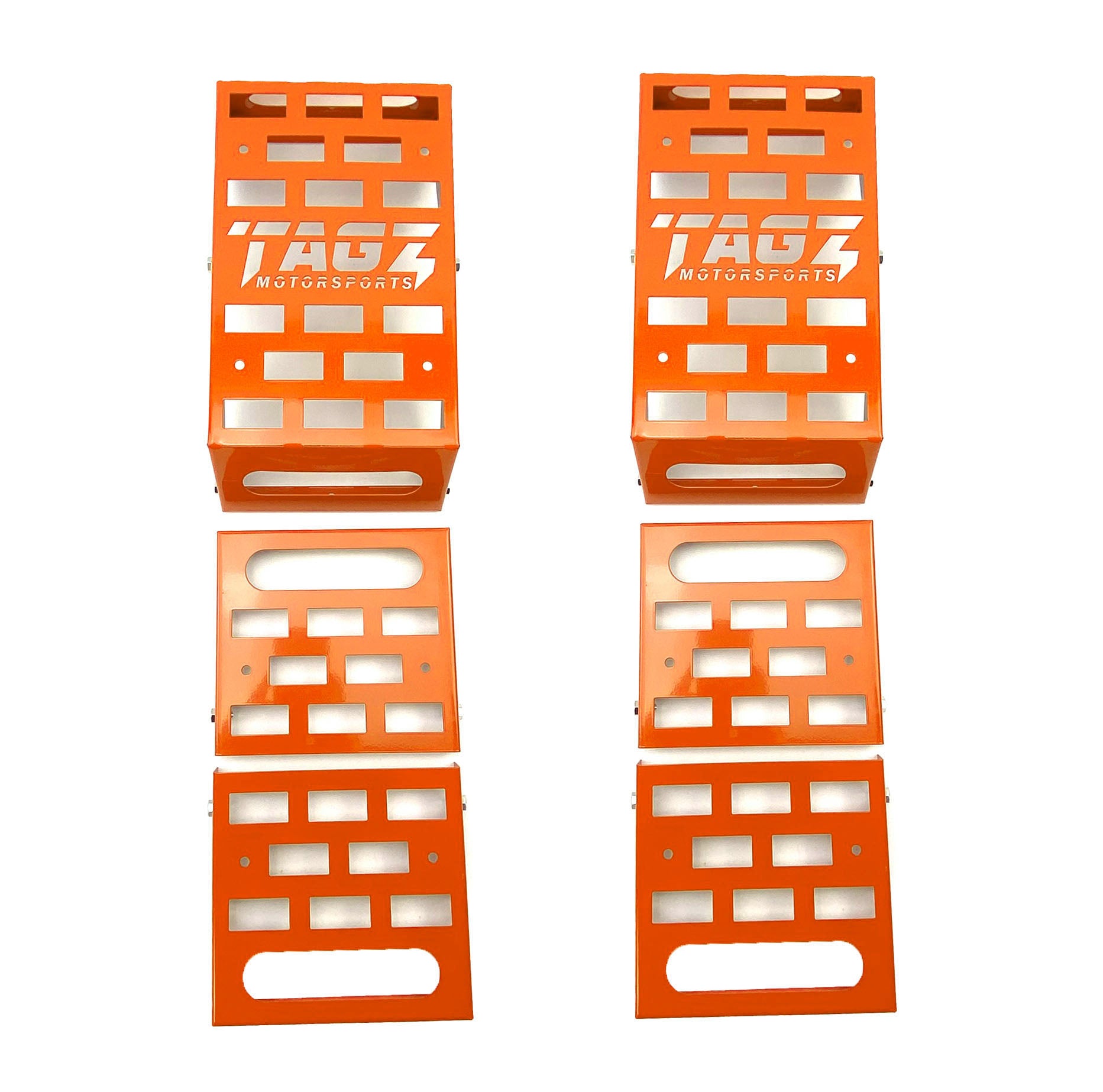 UNIVERSAL STARTING BLOCKS ORANGE LIGHTWEIGHT STEEL ADJUSTABLE 80 â€“ 190mm TAG-Z