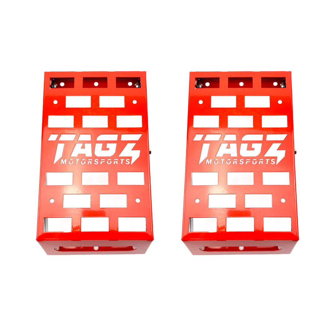 UNIVERSAL STARTING BLOCKS RED LIGHTWEIGHT STEEL ADJUSTABLE 80 â€“ 190mm TAG-Z