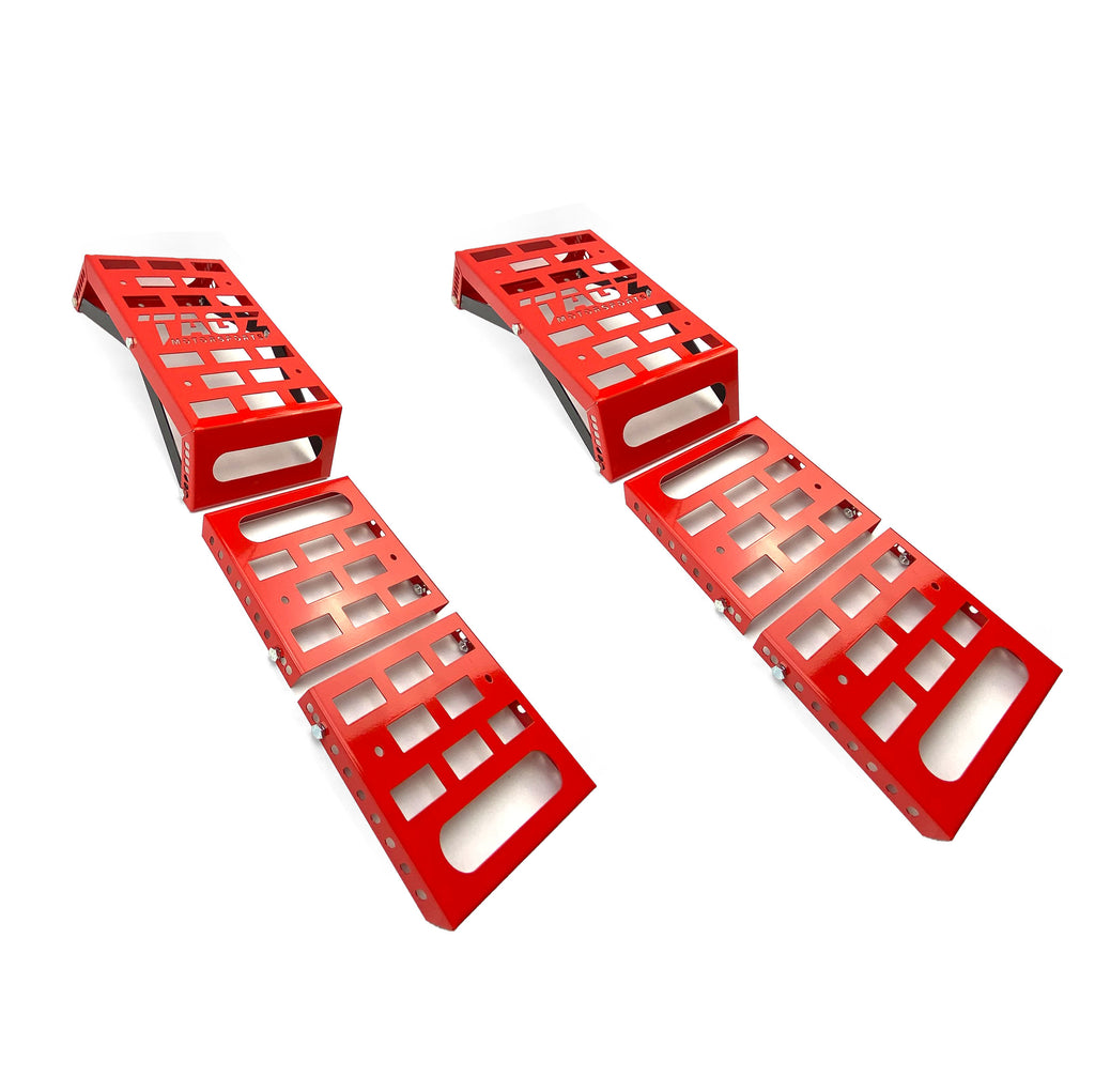 UNIVERSAL STARTING BLOCKS RED LIGHTWEIGHT STEEL ADJUSTABLE 80 â€“ 190mm TAG-Z