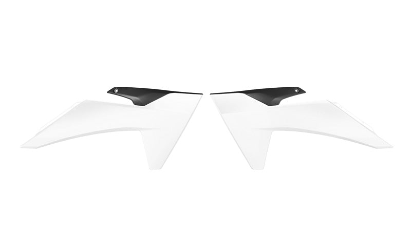 Radiator Scoops 2024-2025 KTM SX 65, White/Black Rtech R-CVKTMBNNR2465