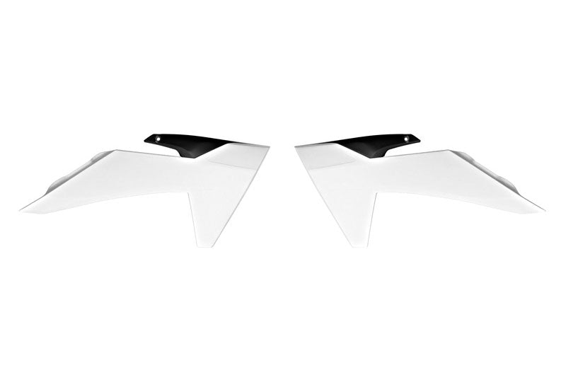 Radiator Scoops 2024-2025 KTM SX 50, White/Black Rtech R-CVKTMBNNR150