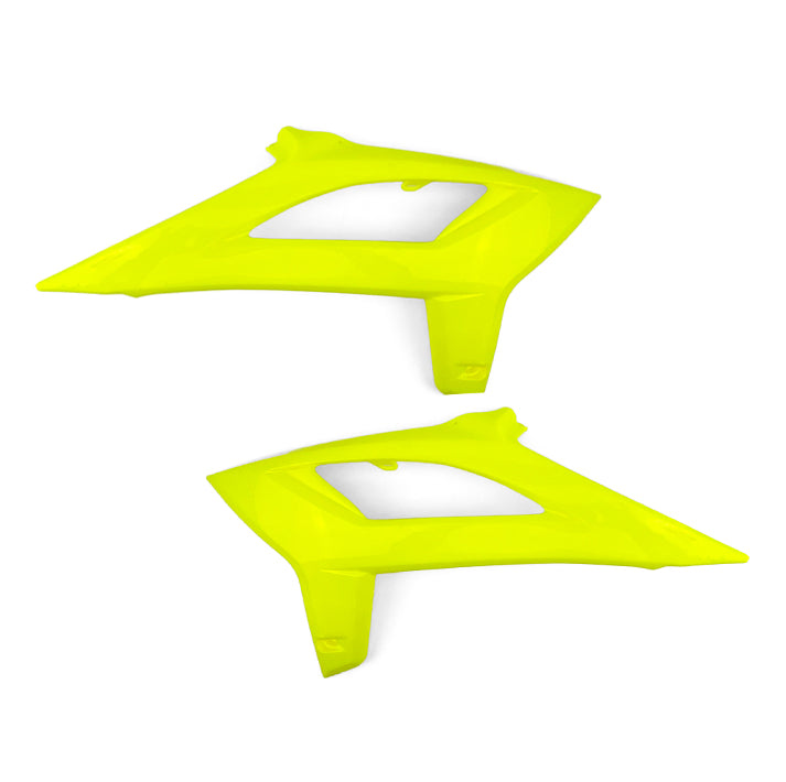 RADIATOR SCOOPS 20-22 BETA NEON YELLOW, RTECH R-CVBETRGF020