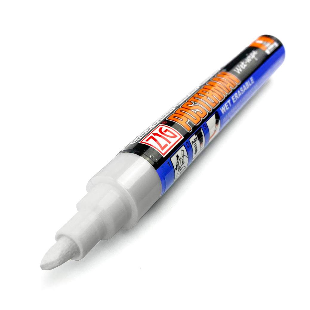 Wet Wipe Pen - Paint Pen - Chisel Tip - White