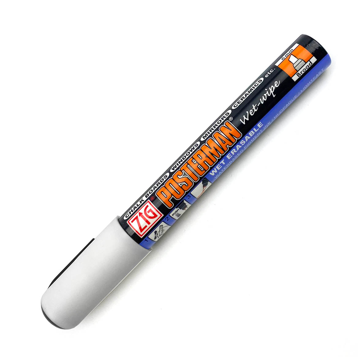 Wet Wipe Pen - Paint Pen - Chisel Tip - White