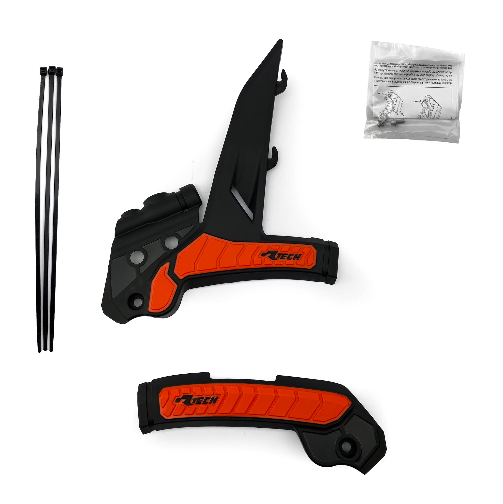 GRIPPY FRAME GUARD KTM 2023 SX/SX-F/XC-XCF BLACK/ORANGE, R-TECH R-PRTKTMNRAR3