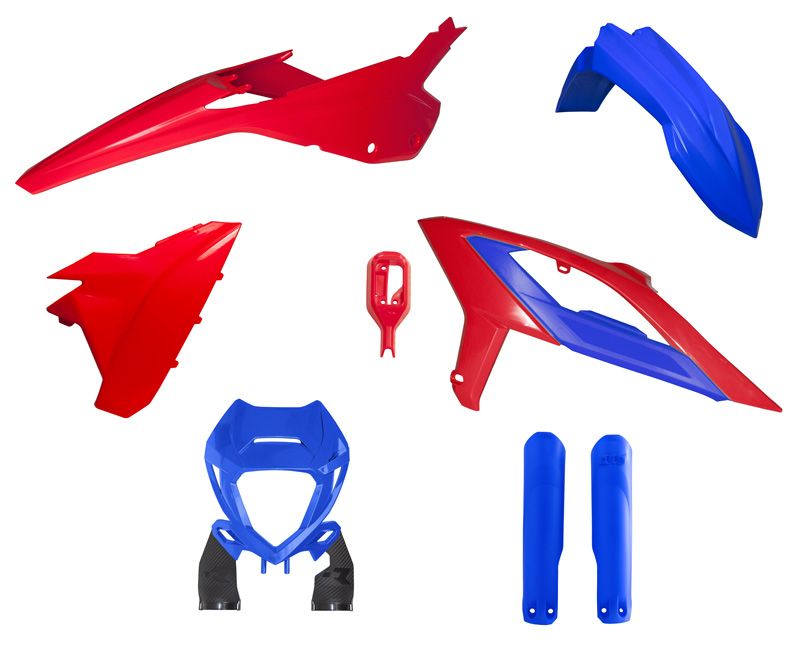 PLASTIC KIT/6 2023-24 BETA RR, BLUE/RED, RTECH R-KITBET-RSB-633