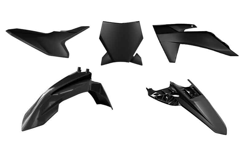 PLASTIC KIT 2024-2025 KTM 50 SX WHITE/BLACK, RTECH R-KITKTM-BN0-150