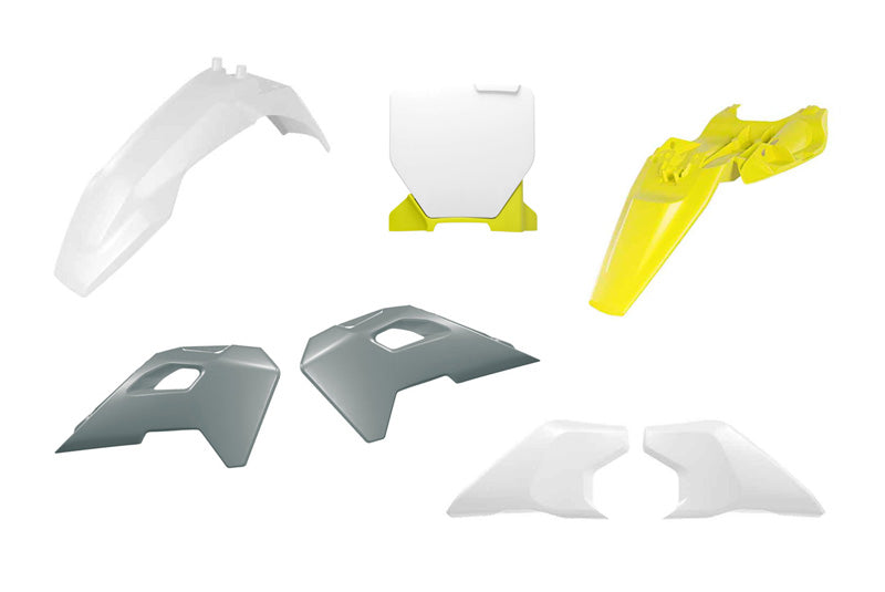 Plastic Kit 2024-2025 Husqvarna TC 65 OEM White/Grey/Yellow, Rtech R-KITHSQ-OEM-165