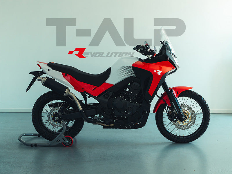 PLASTIC KIT WITH SEAT TRANSALP 750 R-TECH RED BLACK WHITE R-KITALP-RS1-024