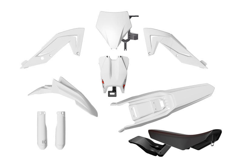 PLASTIC KIT 6PC TALARIA STING 4000 5500 MX4 MX5 2023-2026 R-TECH WHITE R-KITTAL-BN0-624