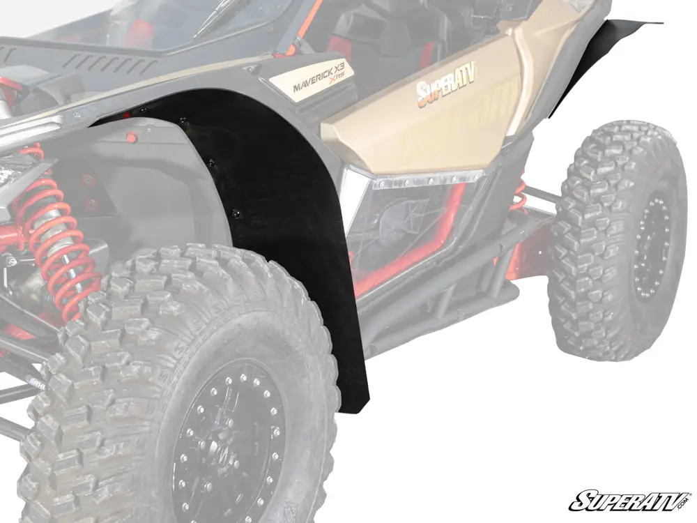 CANAM MAVERICK X3 LOW PROFILE WHEEL ARCH FENDER FLARES MUD GUARDS, SUPER ATV FF-CA-X3