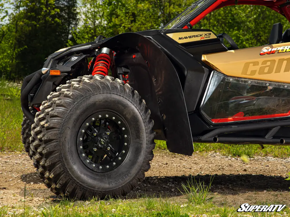 CANAM MAVERICK X3 LOW PROFILE WHEEL ARCH FENDER FLARES MUD GUARDS, SUPER ATV FF-CA-X3