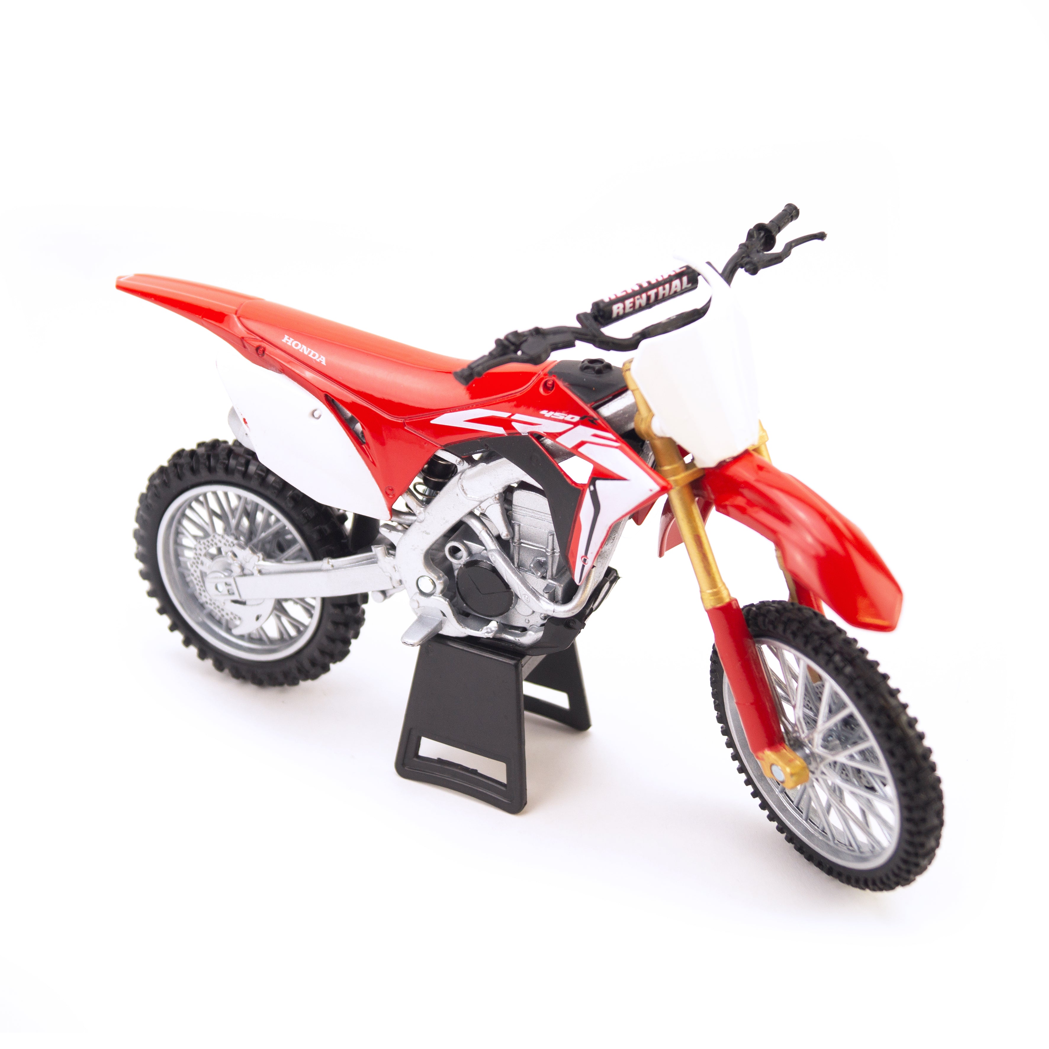MODEL DIE CAST HONDA CRF 450 R 2017, RED AND WHITE, 1:12 SCALE, NEW RAY 57873