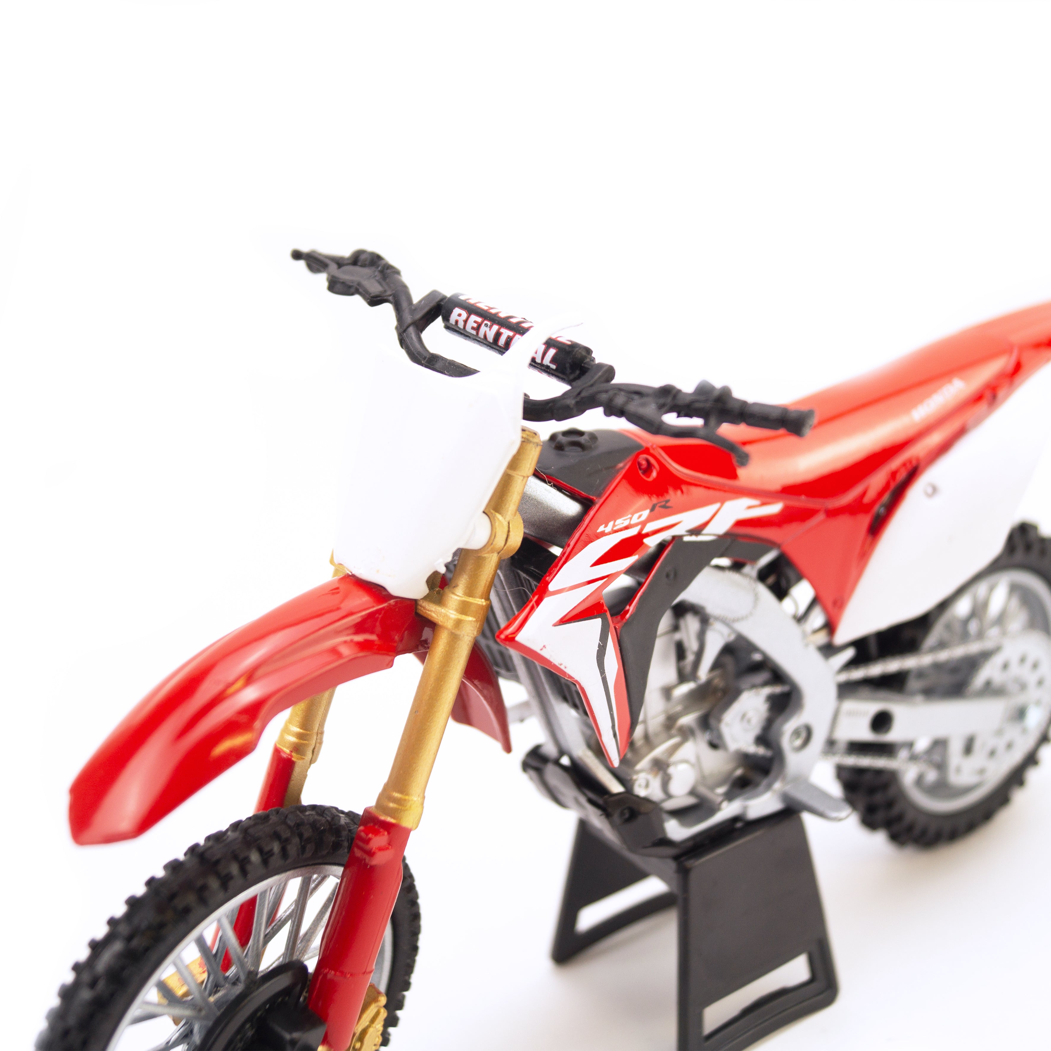 MODEL DIE CAST HONDA CRF 450 R 2017, RED AND WHITE, 1:12 SCALE, NEW RAY 57873