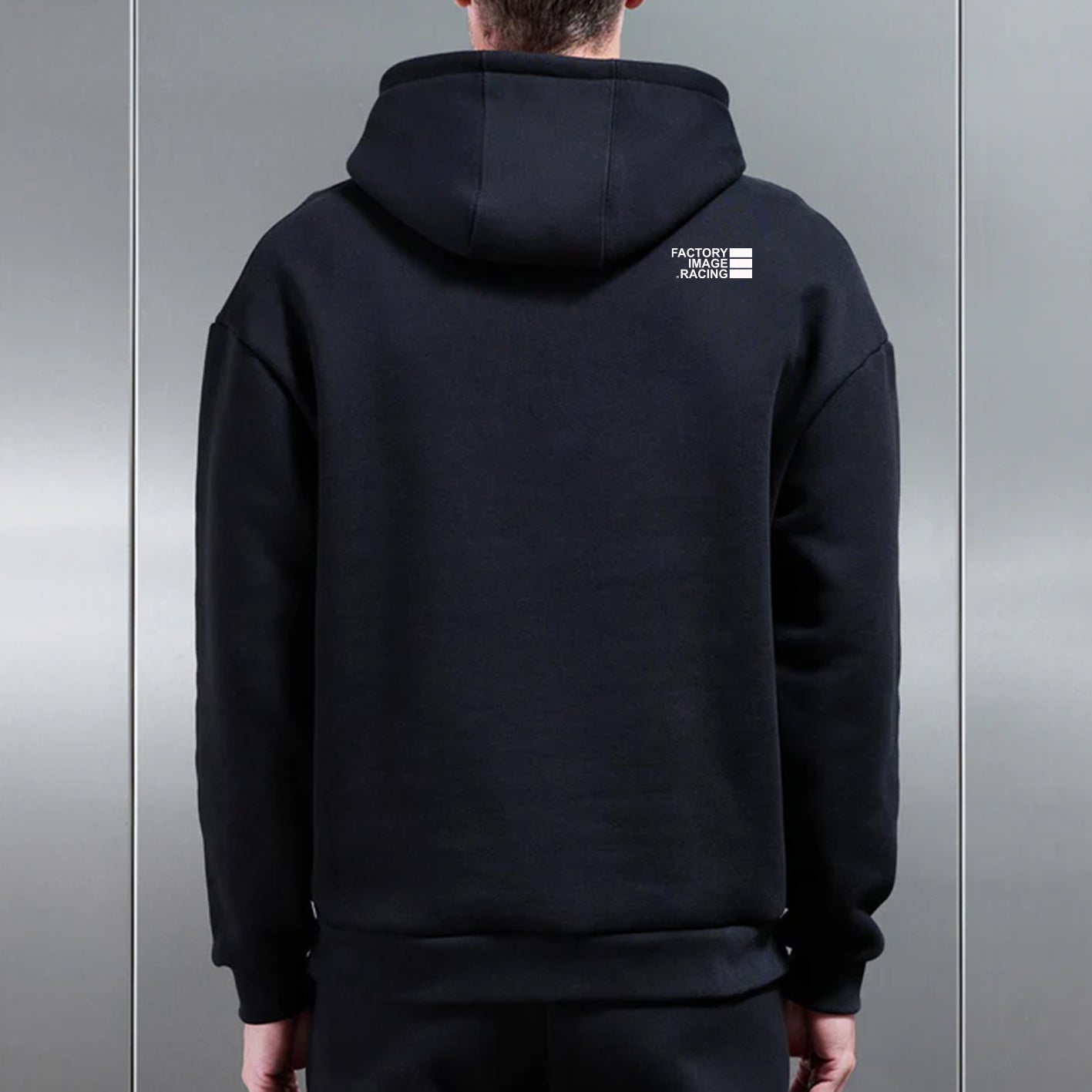 MINIMAL BLACK UNISEX HOODIE - L