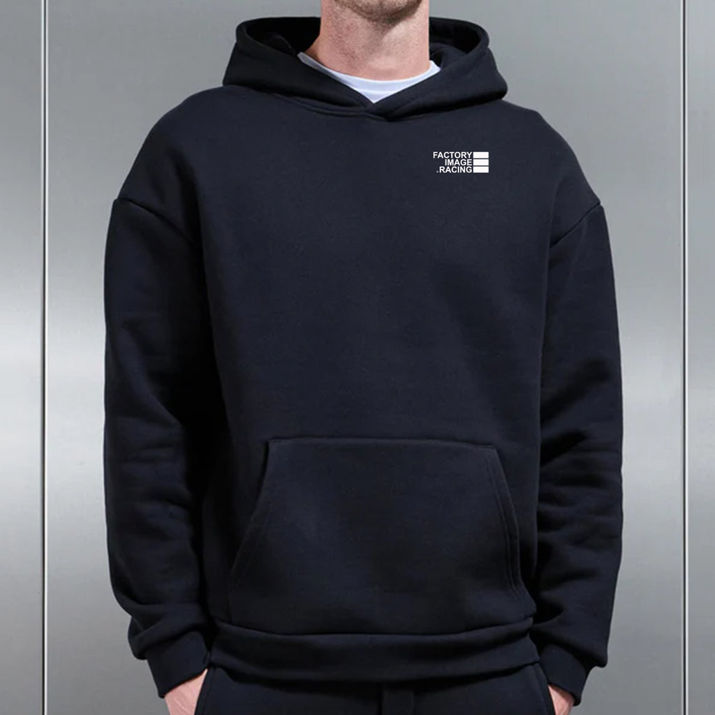 MINIMAL BLACK UNISEX HOODIE - L