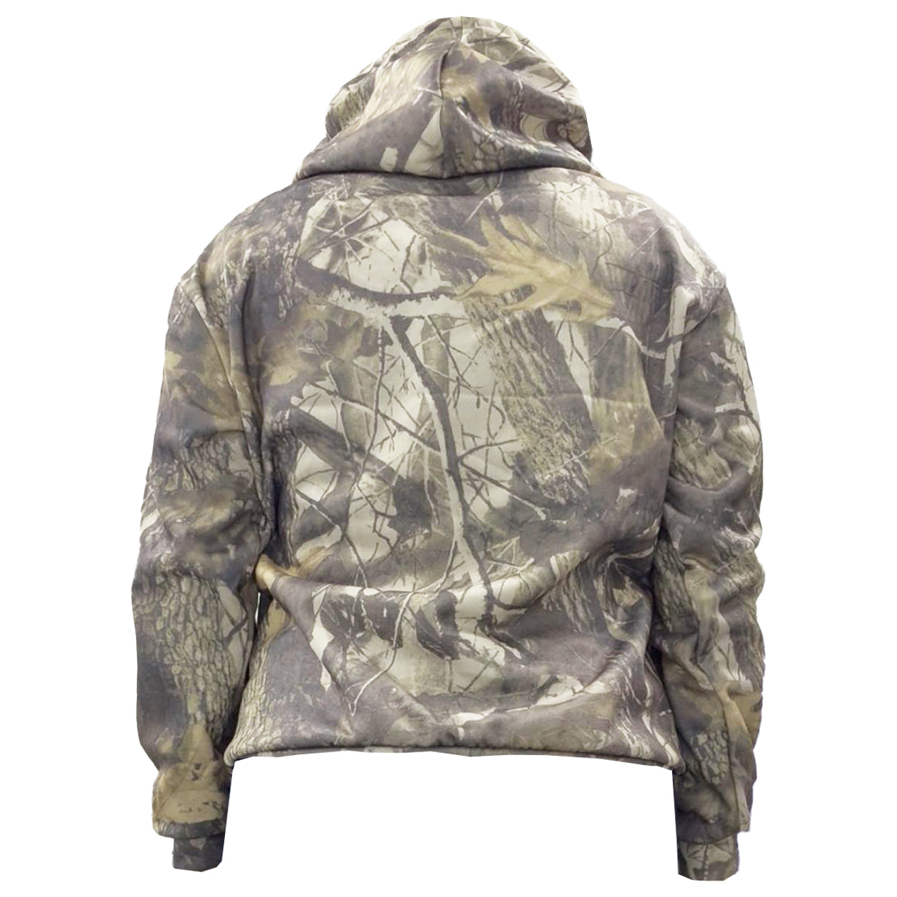 CAMO WITH WHITE TEXT UNISEX HOODIE - XL