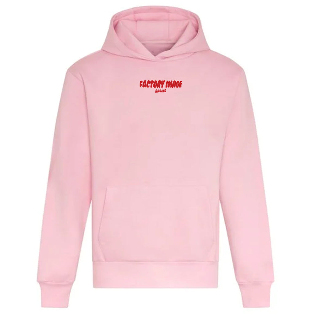 BUBBLE TEXT PINK UNISEX HOODIE - L