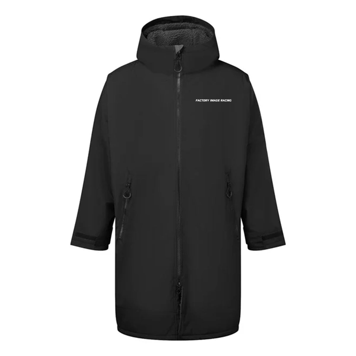 CHANGING DRY ROBE - FIR TEXT - BLACK - ADULT S/M