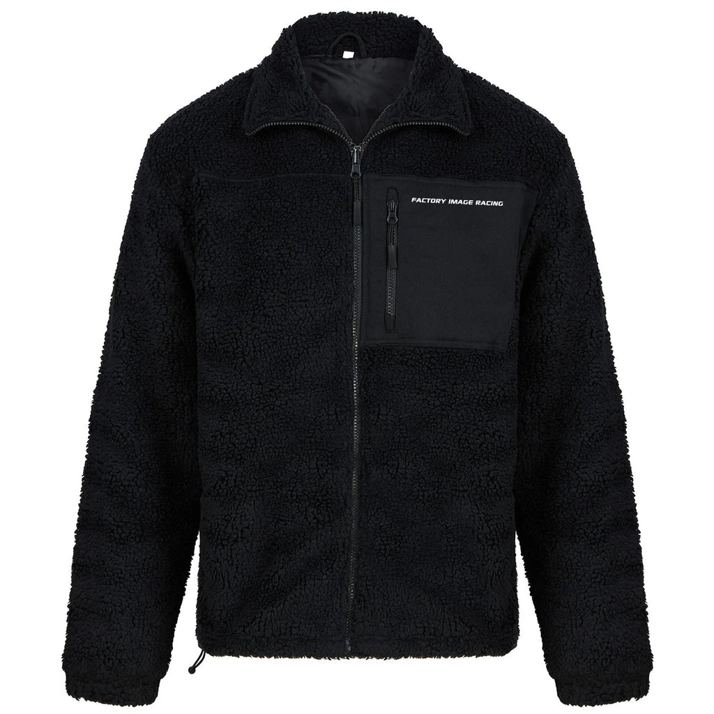 SHERPA FLEECE JACKET BLACK EXTRA LARGE FLEECE LINED, FRONT POCKET