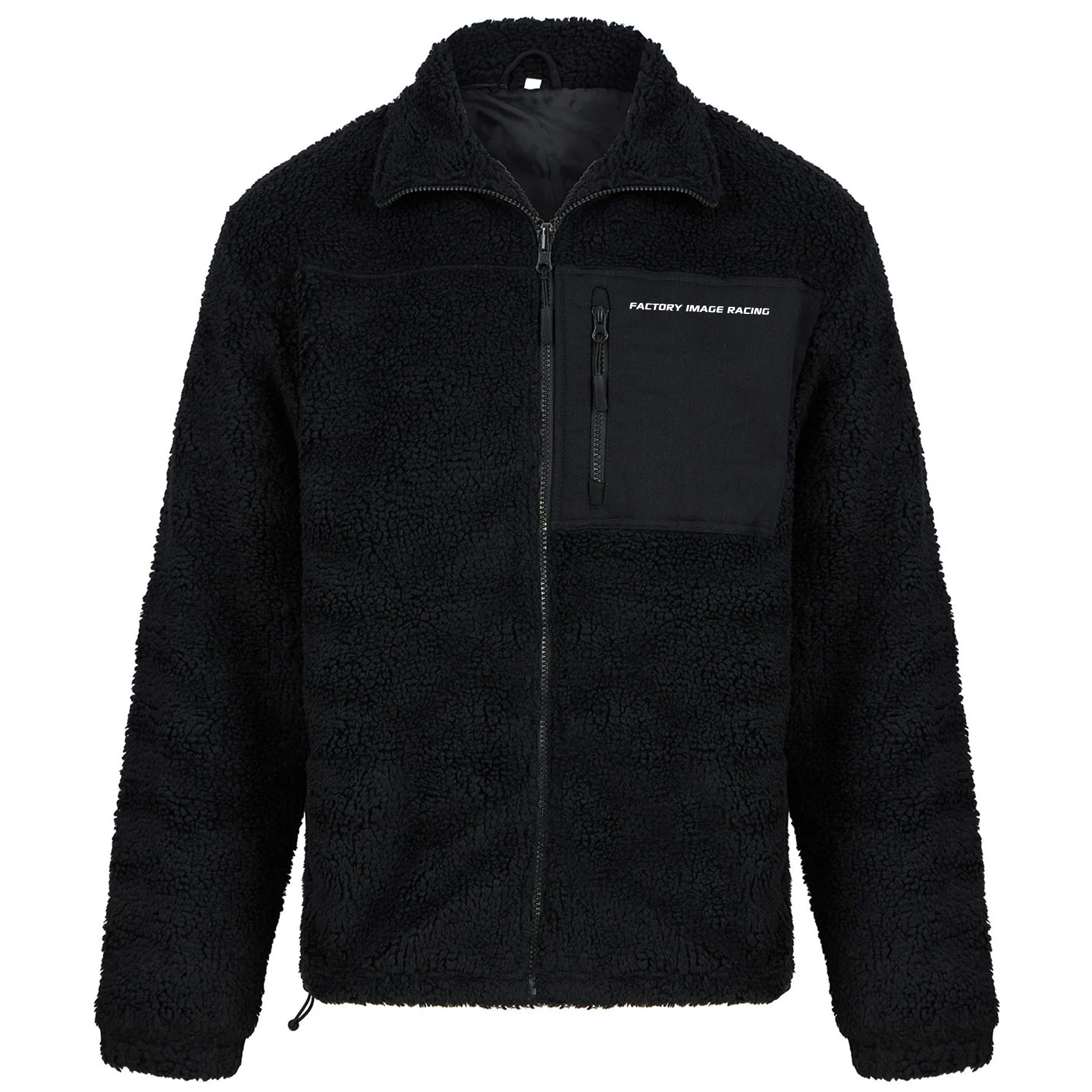 SHERPA FLEECE JACKET BLACK EXTRA LARGE FLEECE LINED, FRONT POCKET