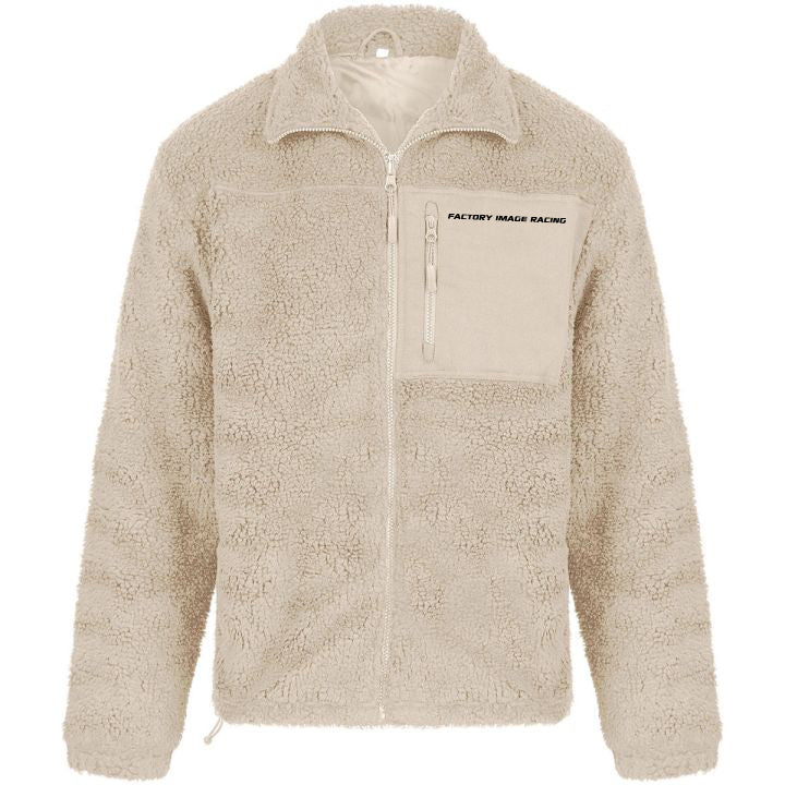 SHERPA FLEECE JACKET CREAM MEDIUM, FLEECE LINED, FRONT POCKET