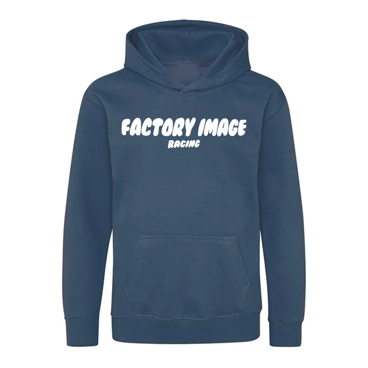 BUBBLE TEXT BLUE KIDS HOODIE - SIZE - 5/6