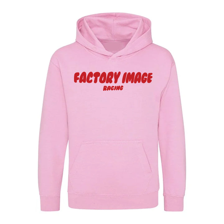 BUBBLE TEXT PINK KIDS HOODIE - SIZE - 3/4