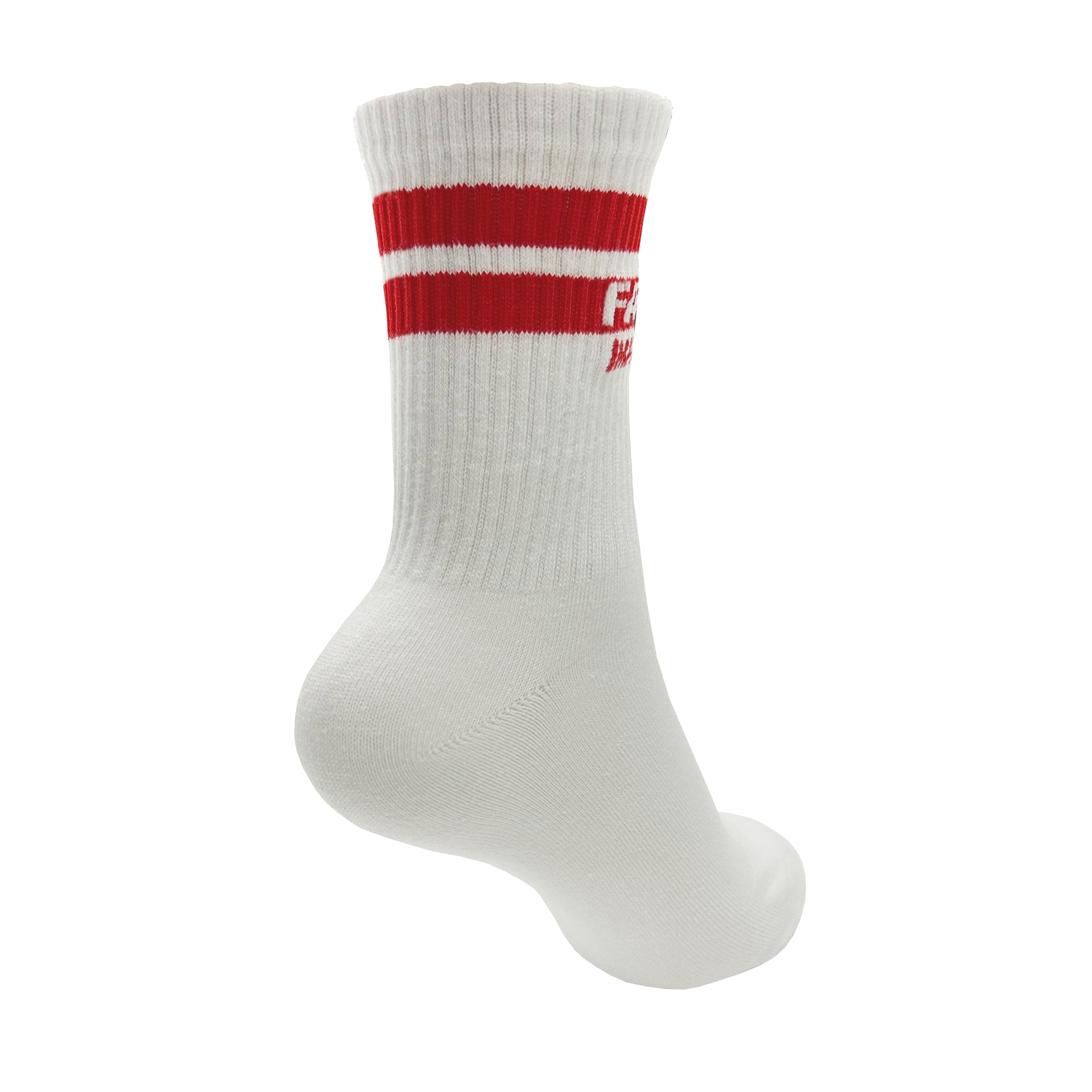 UNISEX SOCKS WHITE WITH RED FIR DESIGN SIZE L (UK 7-11)