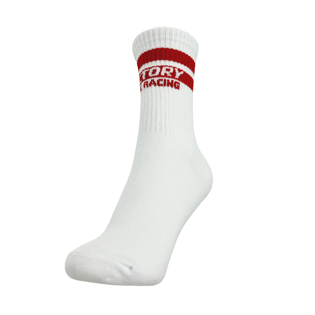 UNISEX SOCKS WHITE WITH RED FIR DESIGN SIZE L (UK 7-11)