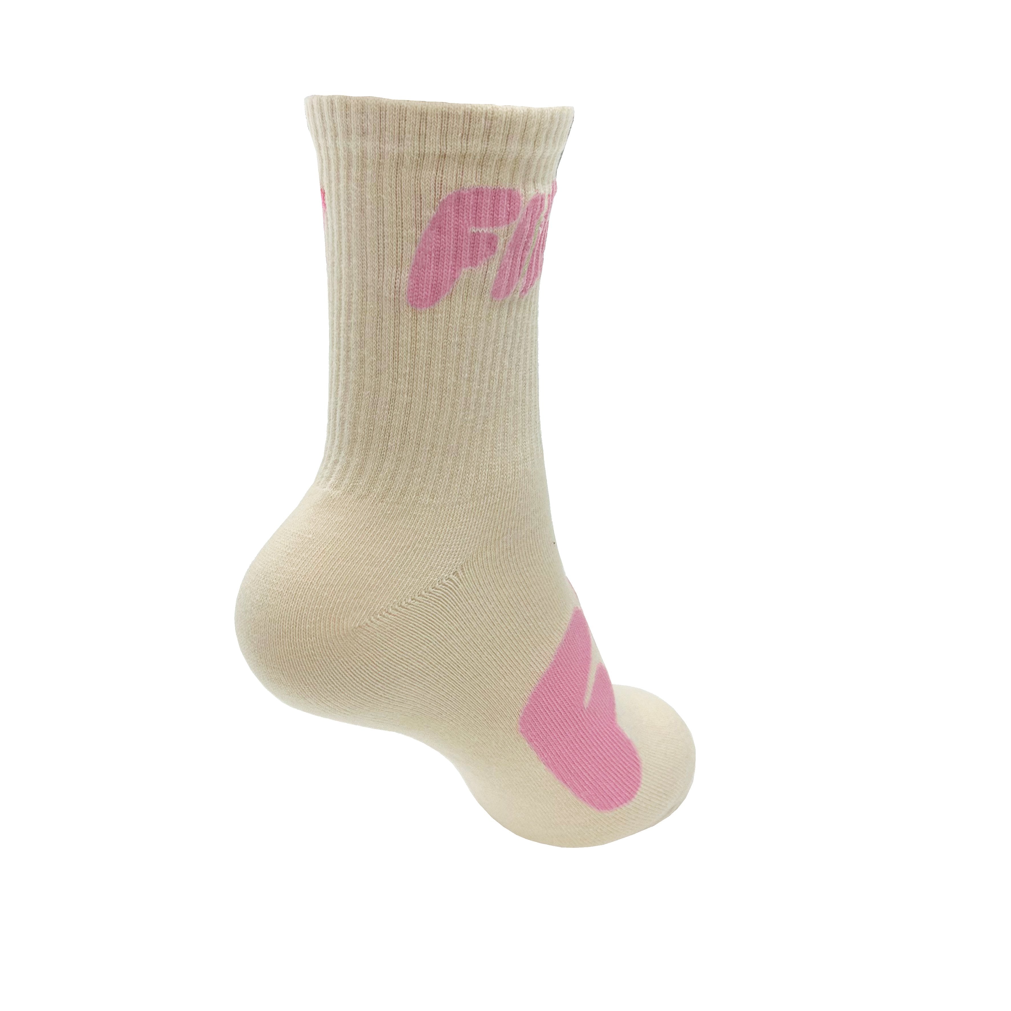 Unisex Socks Bubble Beige with Pink Fir Design Size S (UK 4-7)