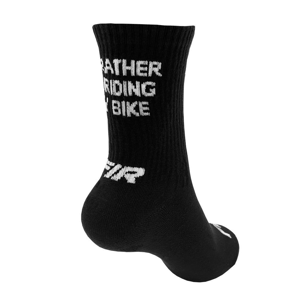 Unisex Socks Rather Be Riding Black with White Fir Design Size l (UK 7-11)